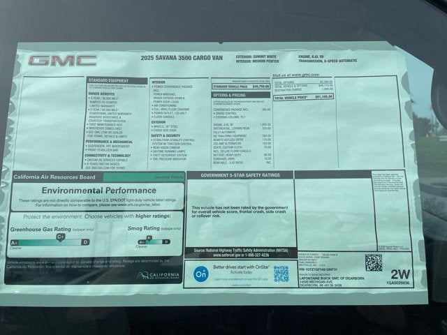 2025 GMC Savana Cargo Work Van